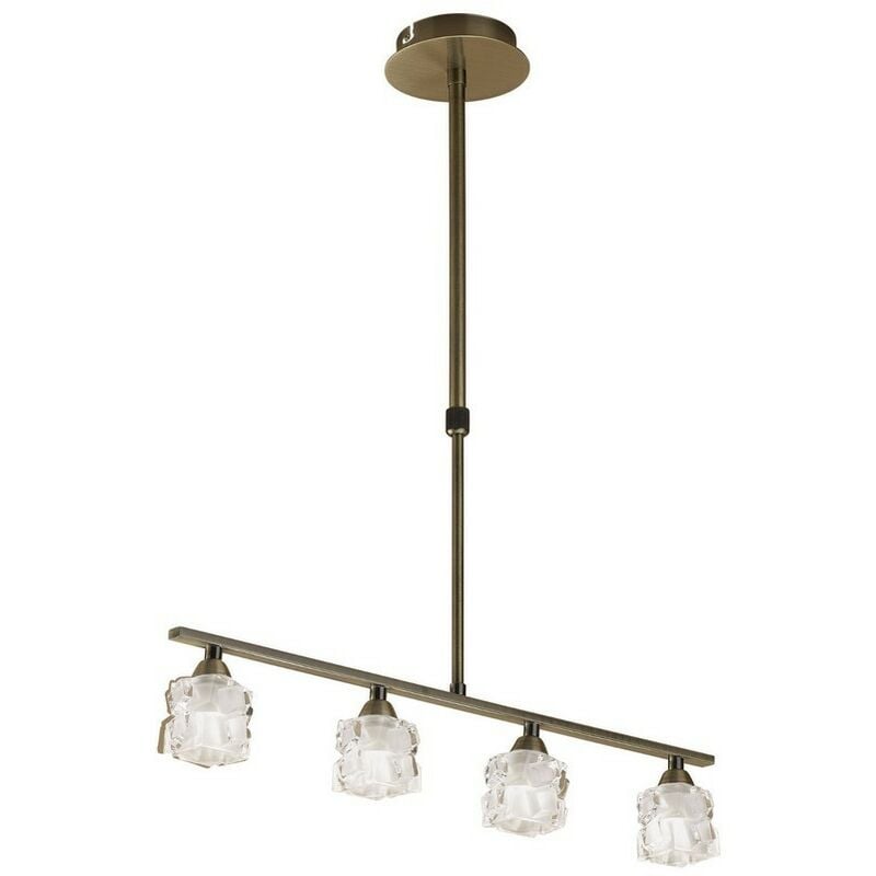 Inspired Mantra - Ice - Ceiling Pendant 4 Light G9 eco Bar, Antique Brass