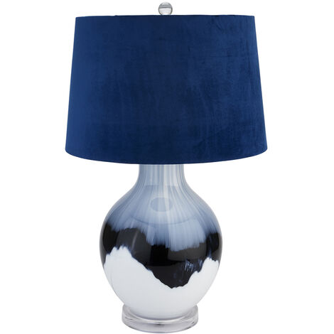 Ice Shadows Table Lamp with Lampshade - Glass - L41 x W41 x H67 cm - Black/Blue/White