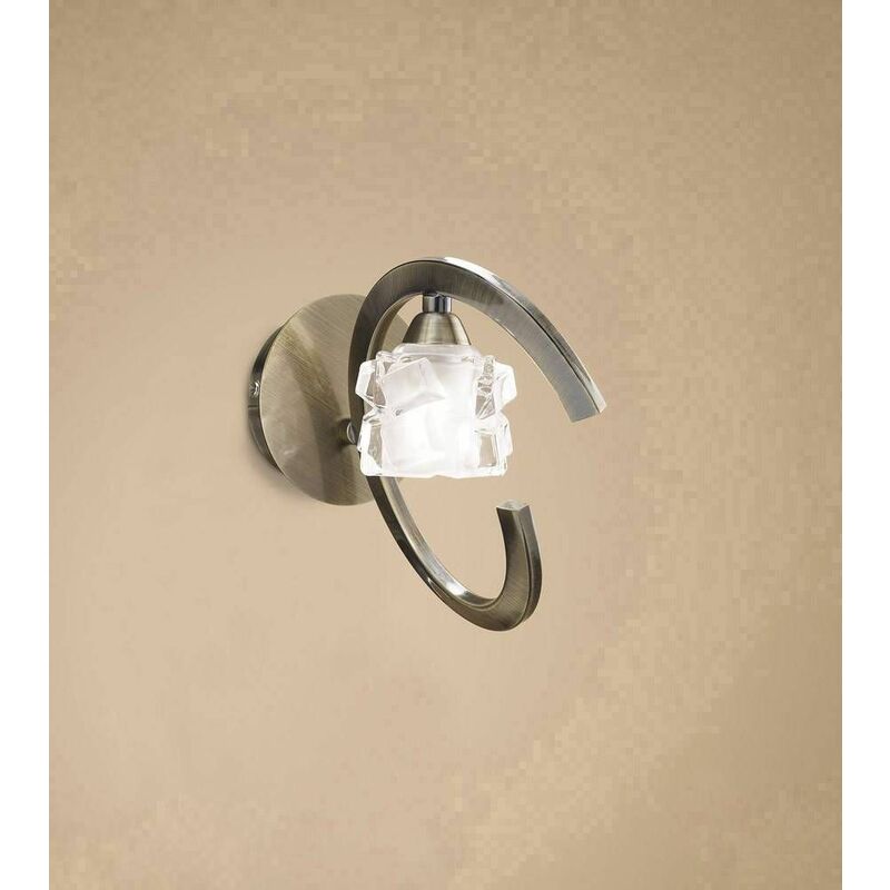 Ice wall light with switch 1 bulb G9 ECO, antique brass