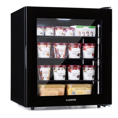 IceAge 88 Congélateur 88 litres classe E 3 étagères thermostat façade en verre