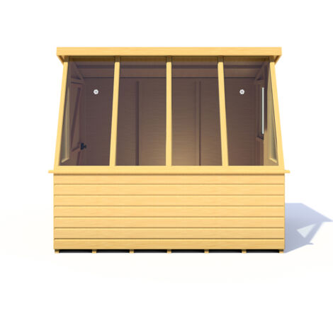 Iceni 8 x 6 Feet Potting Shed Pre Hung Doors with Opening Glass Side Window Style A