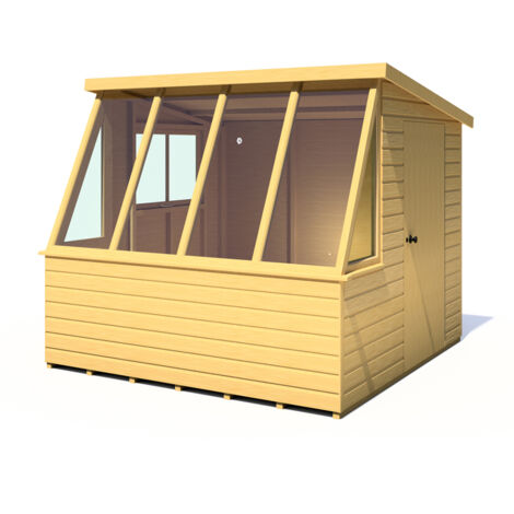 Iceni 8' x 8' Potting Shed Pre Hung Doors with Opening Glass Side Window Style B