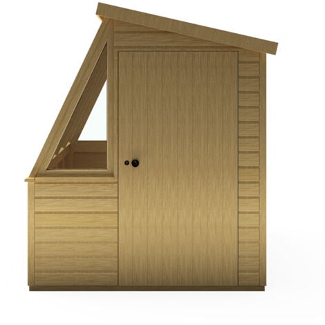 Iceni 8' x 6' Potting Shed Pre Hung Doors with Opening Glass Side Window Style B