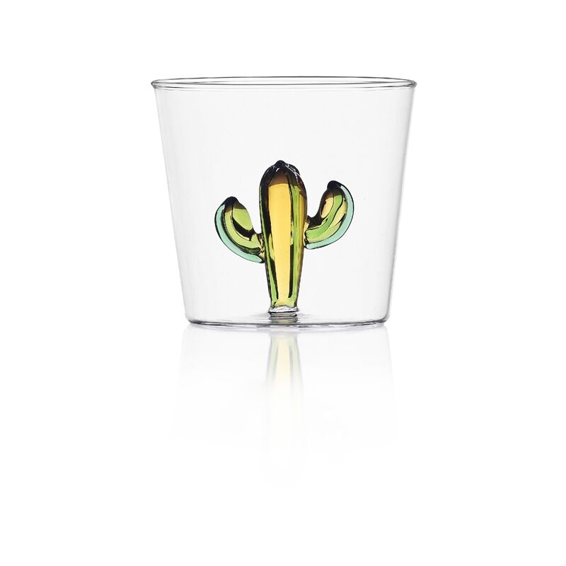 Ichendorf - Gobelet Cactus Vert/Ambre - Plantes du désert - Design Alessandra Baldereschi