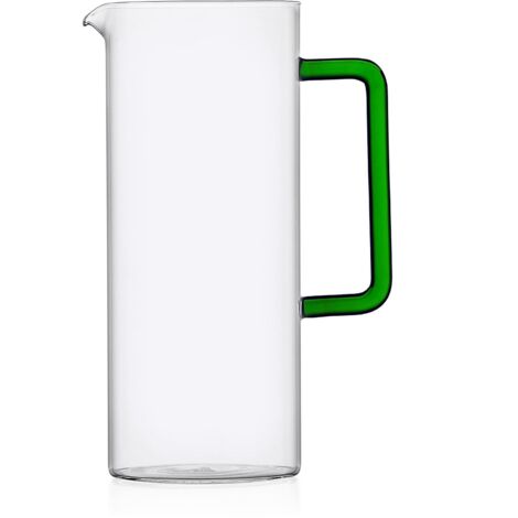 Ichendorf Milano Brocca con Manico Verde, Collezione Tube, 120 cl, Vetro Borosilicato, Fatto a Mano