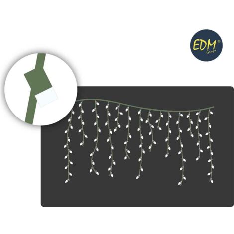 Icicle Easy-Connect-Vorhang, 2 x 0,5 m, 12 Streifen, warmweiß, 30 V (innen-außen), EDM, insgesamt 0,72 W