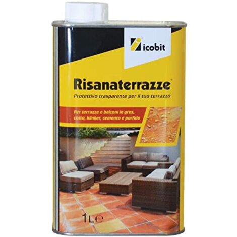 icobit Risanaterrazze-Protettivo impermeabilizzante per terrazze e balconi, 1 Litro