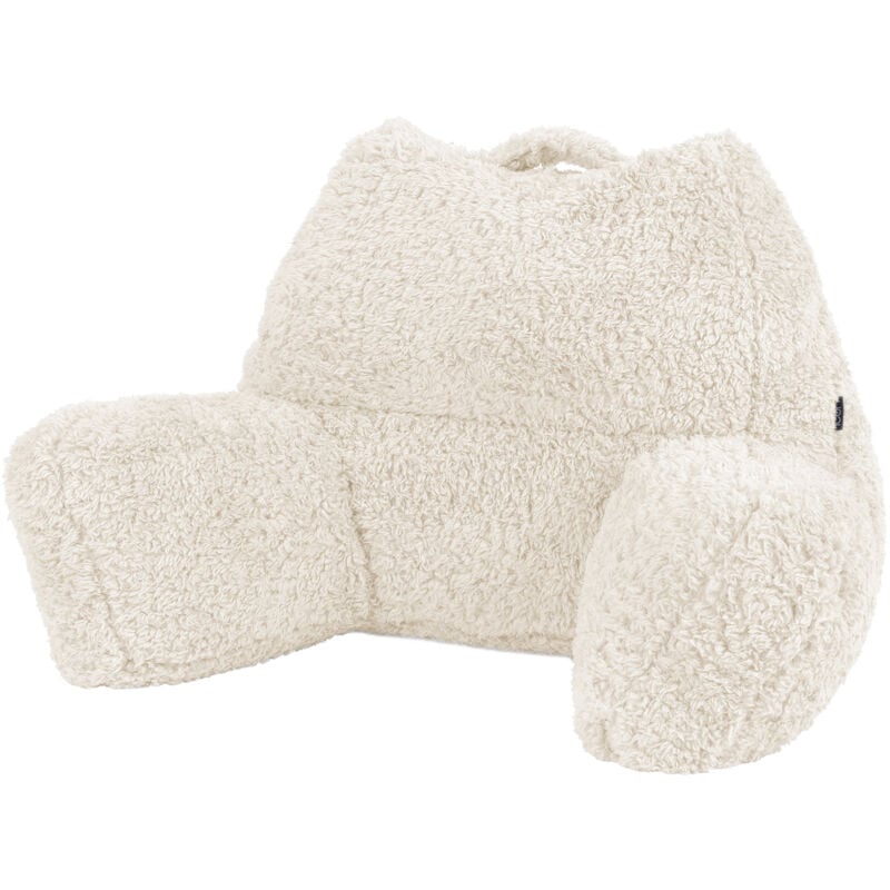 Icon - Coussin de Lecture en Sherpa, Coussin Soutien, Crème