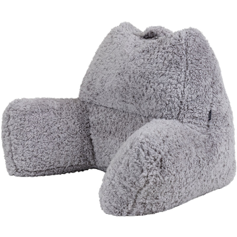 Icon - Coussin de Lecture en Sherpa, Coussin Soutien, Gris Clair