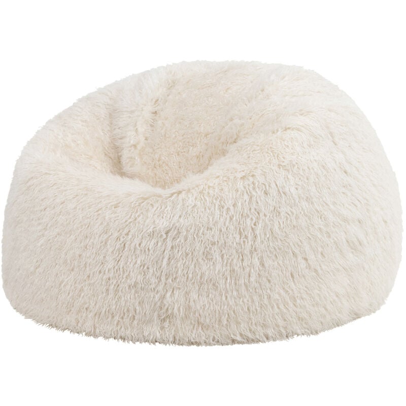 Pouf en Fausse Fourrure, Pouf Fauteuil de Salon pour Adultes, Beige, oeko-tex - Icon