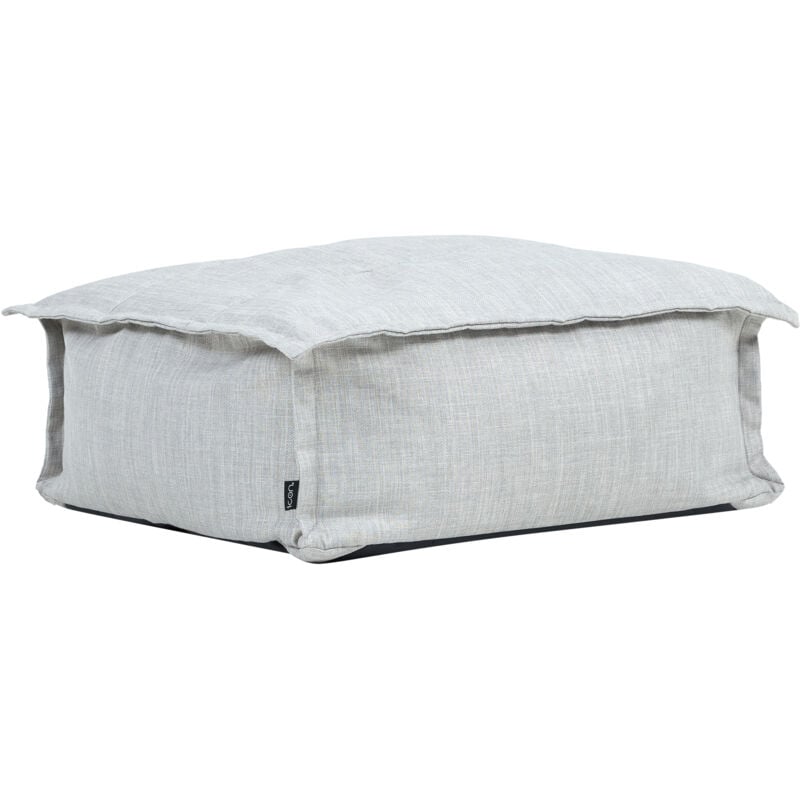 Pouf d'intérieur et d'extérieur Vita, Repose-pieds, Coussin de Sol, Poufs de Salon, Jardin, Gris, oeko-tex - Icon