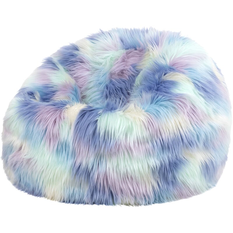 icon Pouf en Fausse Fourrure pour Enfants, Poufs de Salon, Licorne, OEKO-TEX