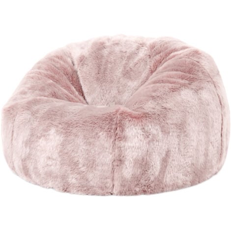 icon Pouf en Fausse Fourrure pour Enfants, Poufs de Salon, Rose Poudré, OEKO-TEX