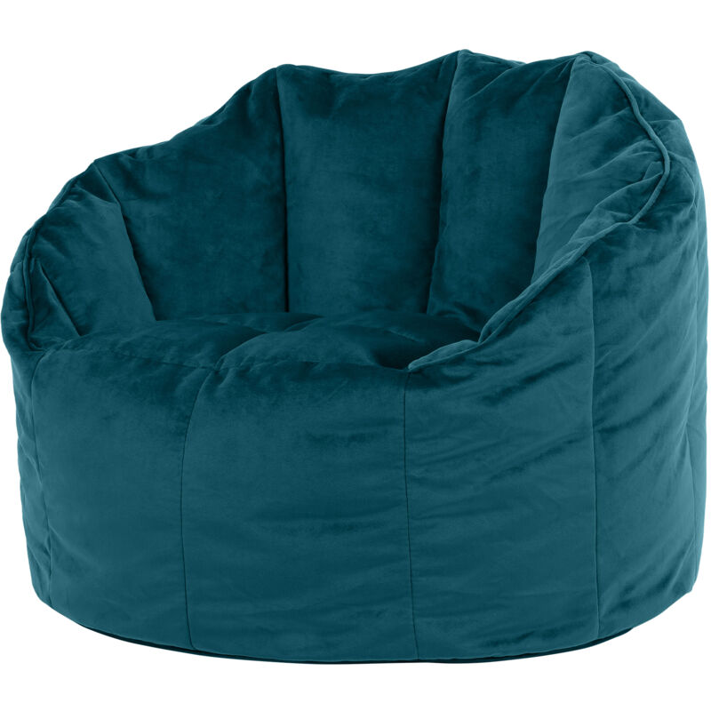 icon Pouf Fauteuil en Velours Sirena, Poufs de Salon, Chambre, Adultes, Vert Sarcelle