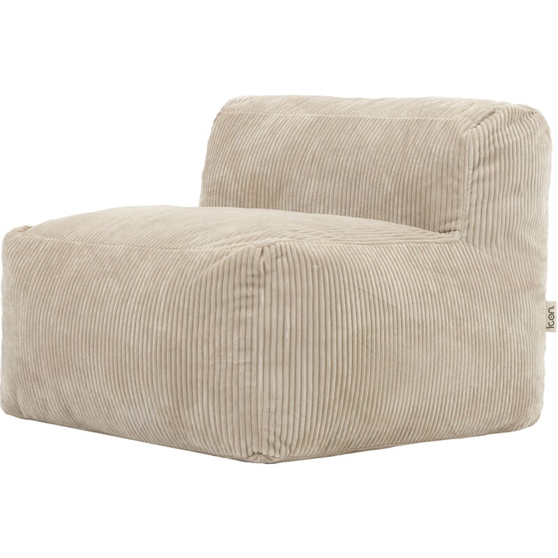 icon Pouf Fauteuil modulaire en velours côtelé Zen, Beige, OEKO-TEX