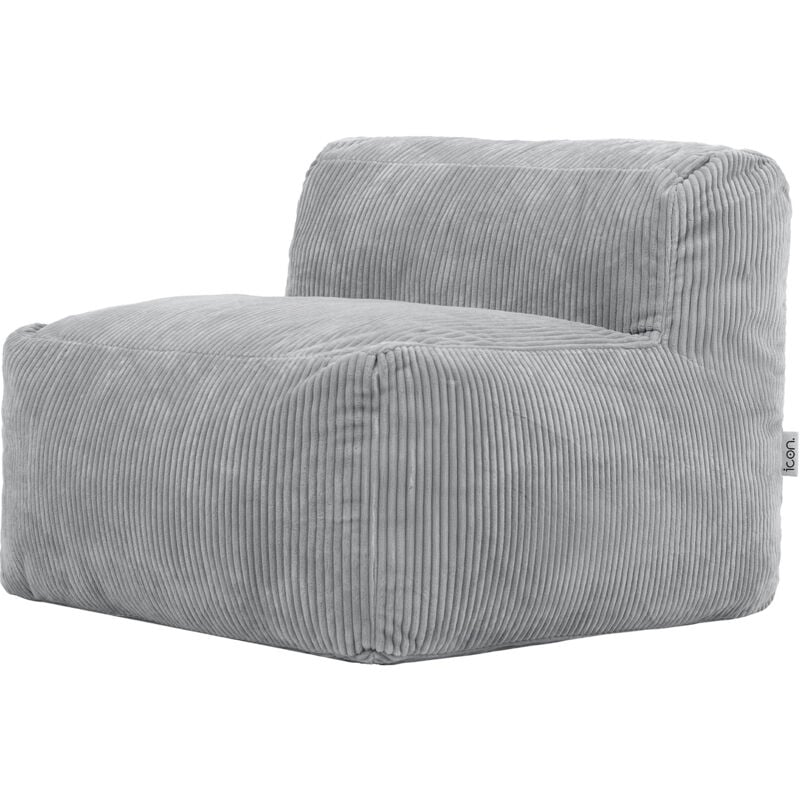 Icon - Pouf Fauteuil modulaire en velours côtelé Zen, Grey, oeko-tex