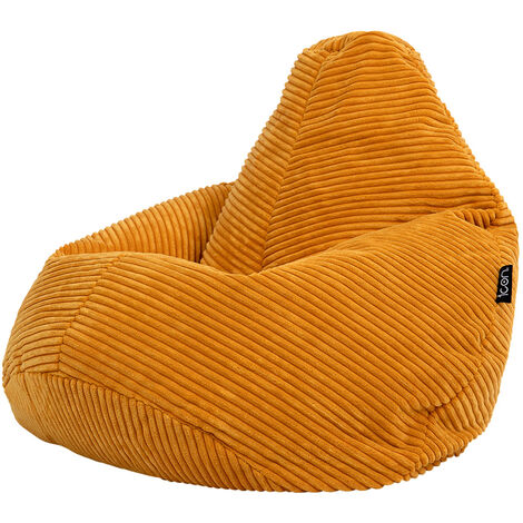 icon Pouf Fauteuil Velours Côtelé pour Enfants Dalton, Pouf de Chambre, Orange - Orange