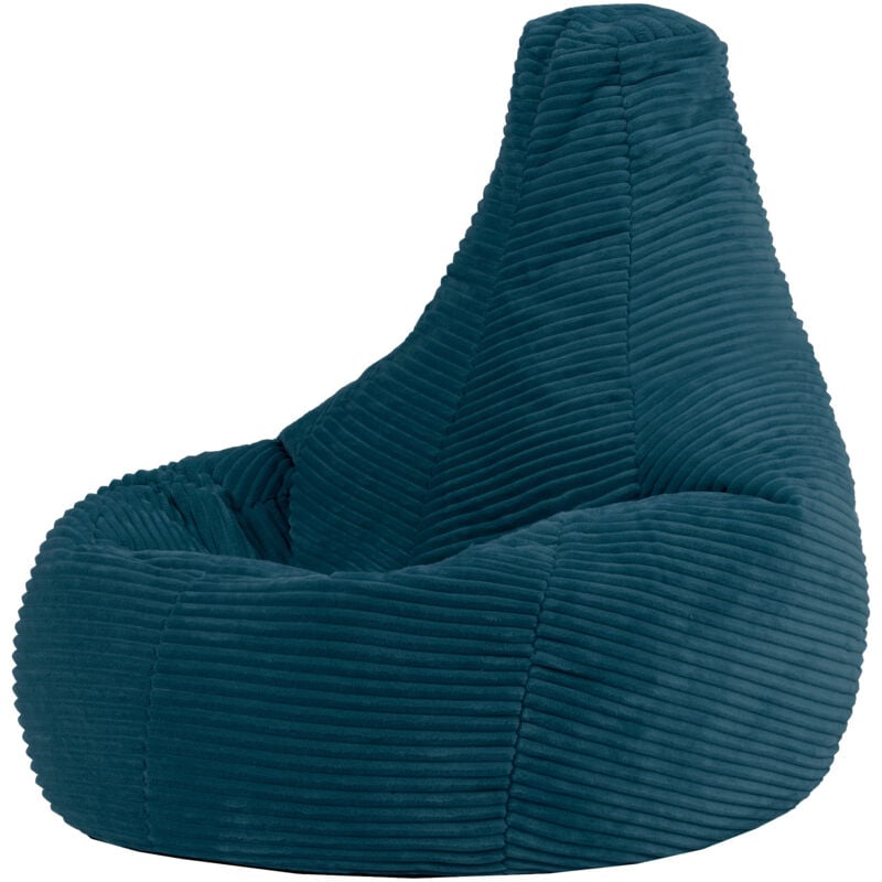 Pouf Fauteuil Velours Côtelé pour Enfants Dalton, Pouf de Chambre, Vert Sarcelle, oeko-tex - Icon