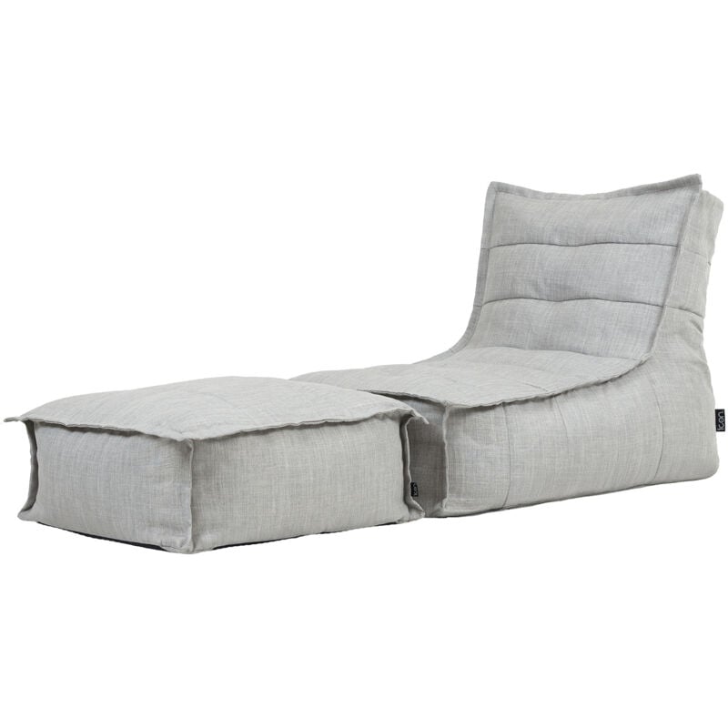 Pouf méridienne et repose-pieds d'intérieur et d'extérieur Dolce, grand Pouf Fauteuil xxl, Gris, oeko-tex - Icon