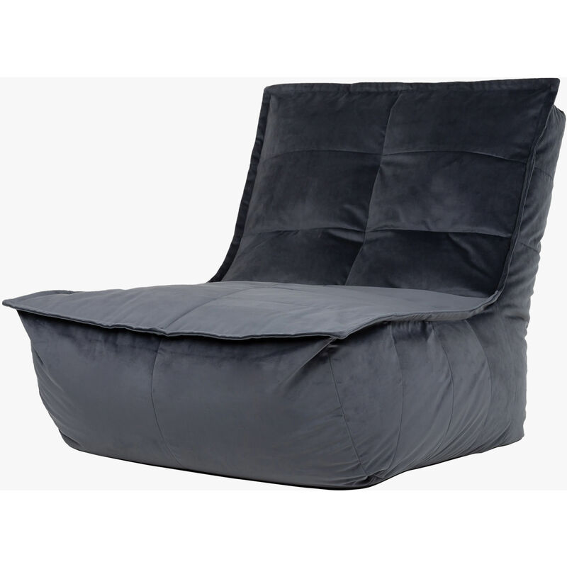 pouf chaise longue en velours dolce, pouf fauteuil de salon xxl, gris anthracite - gris anthracite - icon