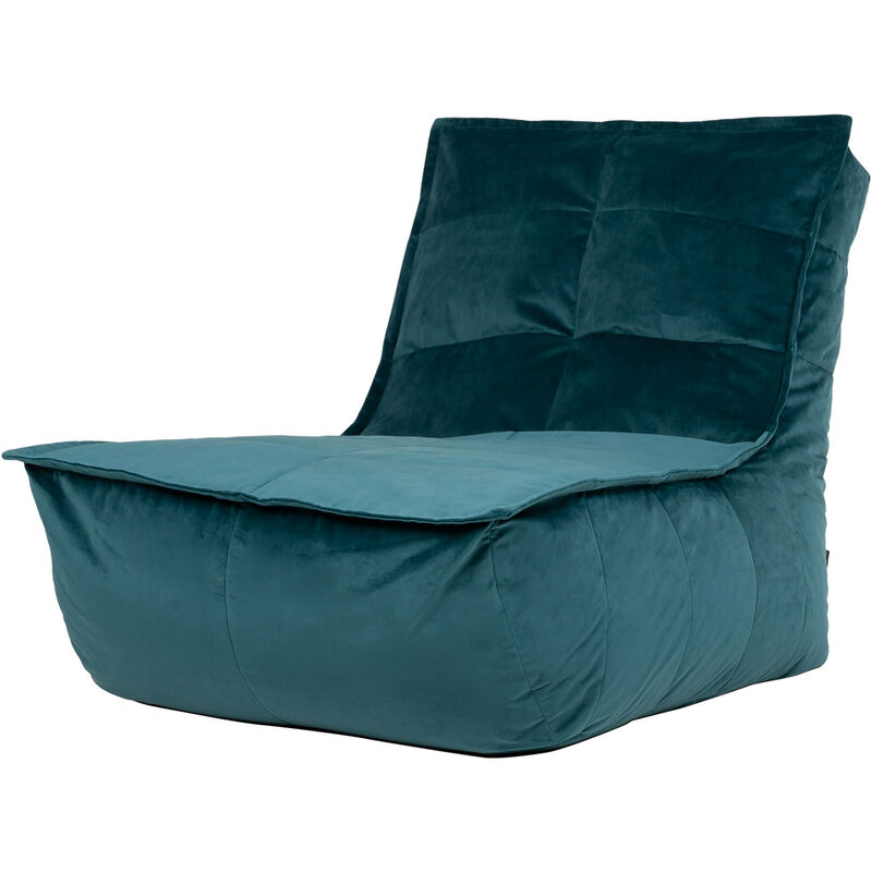 pouf chaise longue en velours dolce, pouf fauteuil de salon xxl, vert sarcelle - vert sarcelle - icon