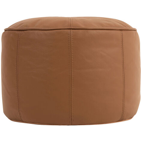 main image of "icon Real Leather Pouffe - 43cm x 28cm Footstool"