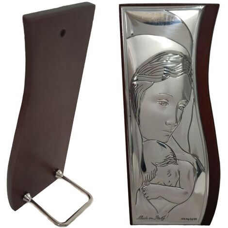 Icona sacra famiglia in argento 925 legno quadro idea regalo casa bomboniera bimbo bimba comunione cresima poggiare appendere