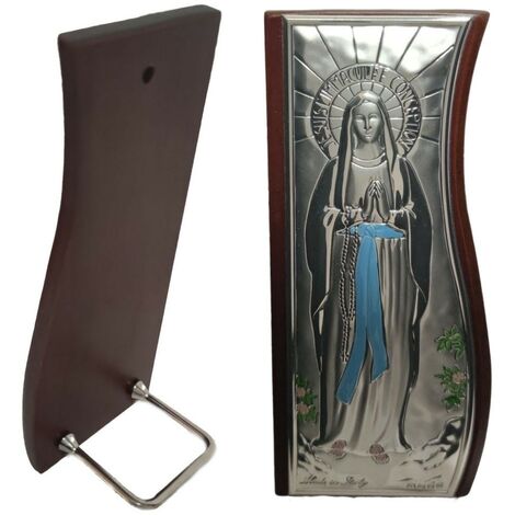 Icona sacra madonna in argento 925 legno quadro idea regalo casa bomboniera bimbo bimba comunione cresima da poggiare appendere