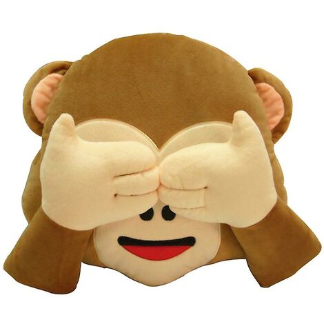Icône émotionnelle Monkey Face Pillow Throw Cushion 32x32cm Pas d’écoute / pas de regard / pas de parole