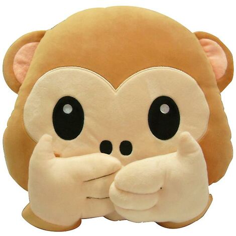Icône émotionnelle Monkey Face Pillow Throw Cushion 32x32cm Pas d’écoute / pas de regard / pas de parole