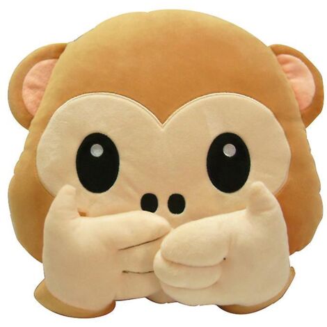 Icône émotionnelle Monkey Face Pillow Throw Cushion 32x32cm Pas d’écoute / pas de regard / pas de parole