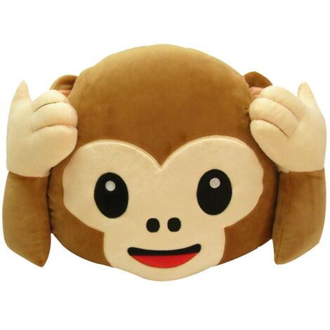 Icône émotionnelle Monkey Face Pillow Throw Cushion 32x32cm Pas d’écoute / pas de regard / pas de parole