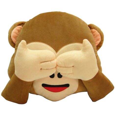 Icône émotionnelle Monkey Face Pillow Throw Cushion 32x32cm Pas d’écoute / pas de regard / pas de parole