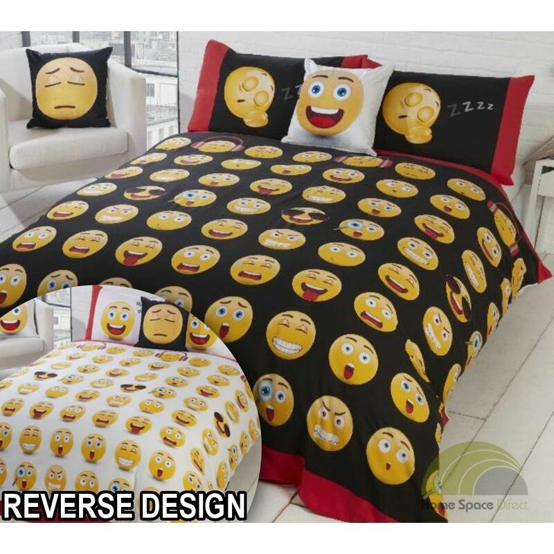 Icons Emoji Reversible Duvet Cover Set - Single