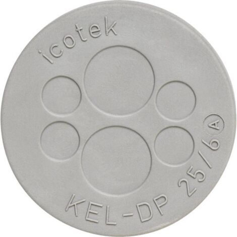 Icotek KEL-DP 50/11 Piastra passacavo Ø (max.) 22.5 mm Gomma Grigio 1 pz.
