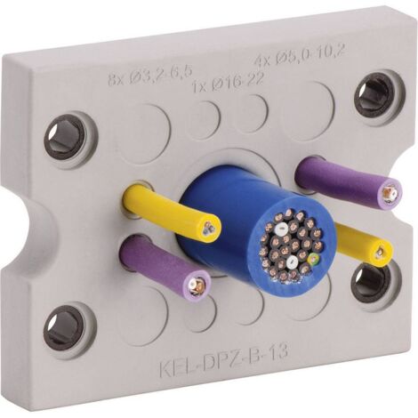 Icotek KEL-DPZ-B17 Piastra passacavo Ø (max.) 16.2 mm Poliammide, Gomma Grigio 1 pz.