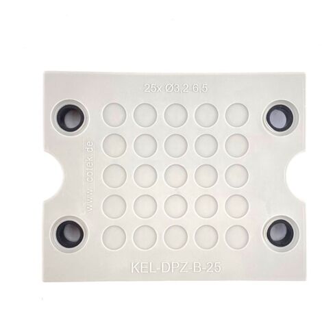 Icotek KEL-DPZ-B25 Piastra passacavo Ø (max.) 6.5 mm Poliammide, Gomma Grigio 1 pz.