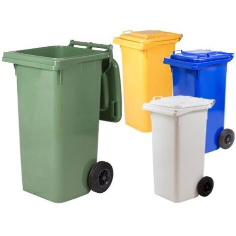 Ics bidone nettezza urbana in polipropilene da 240 lt con ruote colore verde