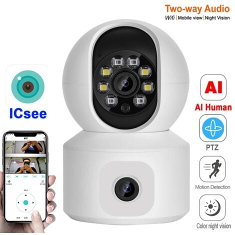 iCSee Telecamera Smart WiFi a Doppio Obiettivo 4MP PTZ