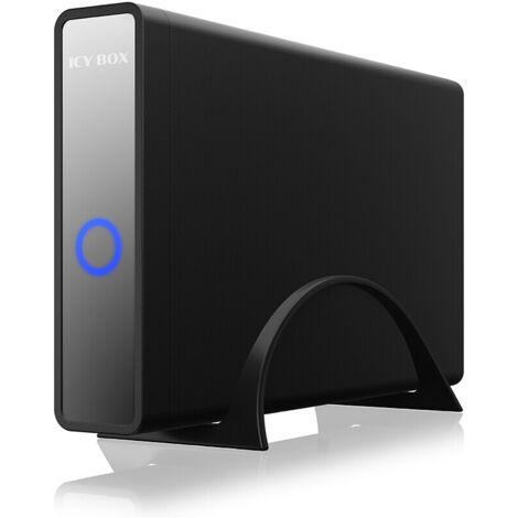 ICY BOX IB-382H-C31, USB 3.2 Gen 2 Gehäuse für 2,5'' od. 3,5'' SATA HDD/SSD, integrierter Hub 1x USB-C 2x USB-A, 10 Gbit/s, 12V 3A Netzteil, schwarz