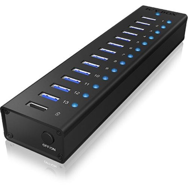 IB-AC6113 Concentrateur usb 3.0 13 Ports Noir - Icy Box