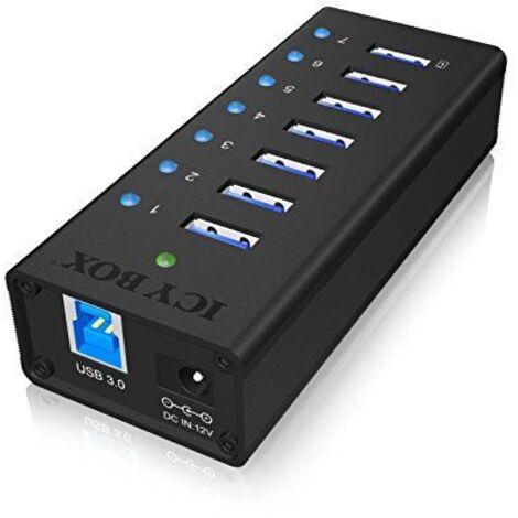 ICY BOX IB-AC618 USB 3.0 Hub mit 7 Ports und Netzteil