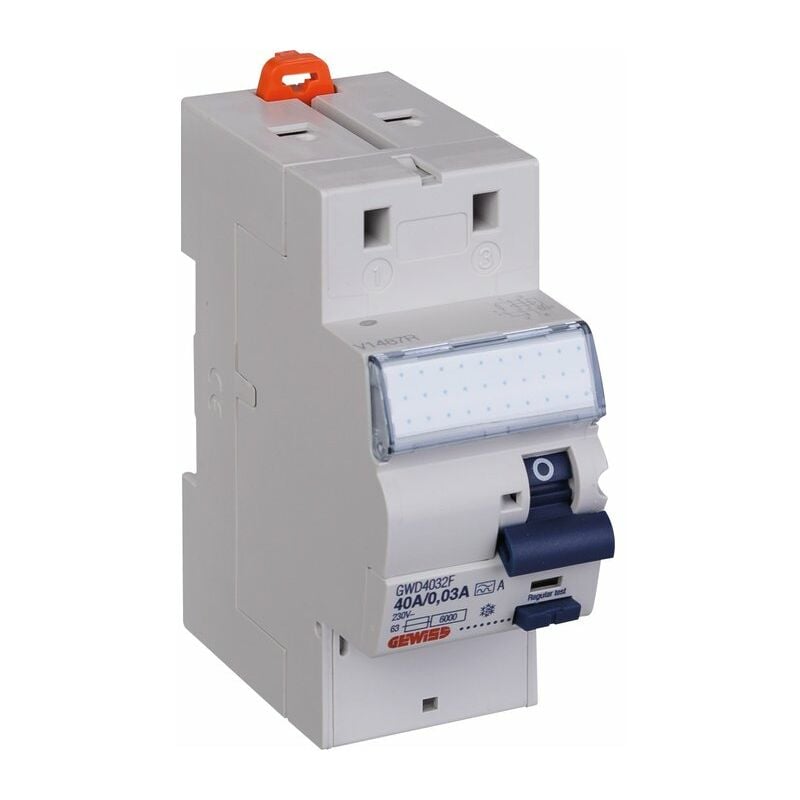 Interrupteur différentiel 2P 30mA fixmatic, protection des départs . Gewiss 40A - A/0,03