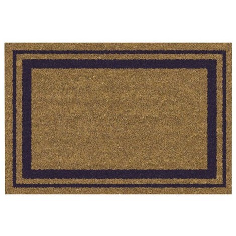 ID MAT Tapis coco naturel ep15mm 40x60 cm bordure bleue