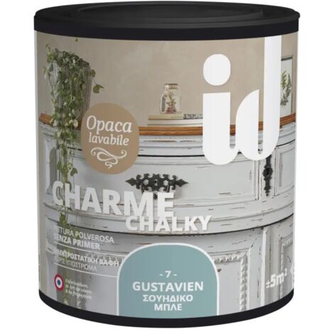 ID-PARIS - VERNICE OPACA E LAVABILE CHARME COLORE AZZURRO - 0.5 LT