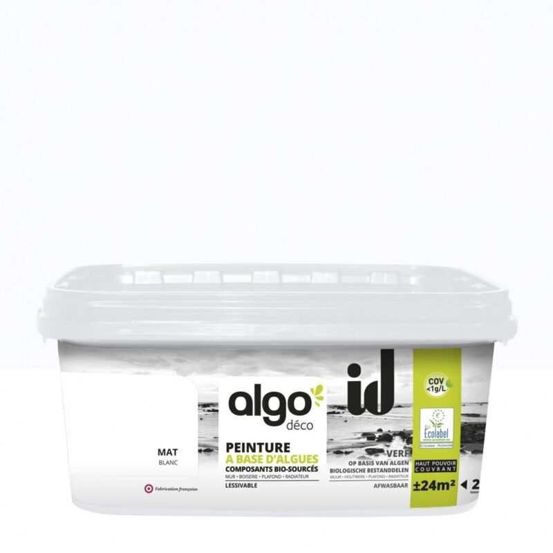ID - Peinture écologique Algo - Mat - Blanc Chaud - 2L