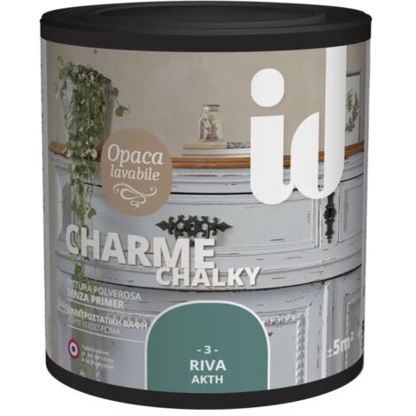 ID VERNICE OPACA E LAVABILE SENZA PRIMERCHARME COLORE VERDE RIVA - 0.5 LT