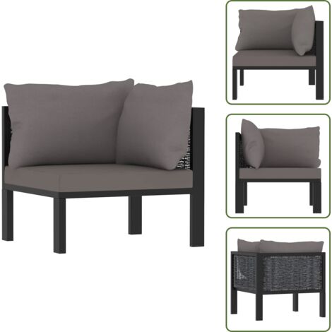 idaXL Divano Angolare Modulare Bracciolo Sinistro Polyrattan Antracite - Divano angolare
