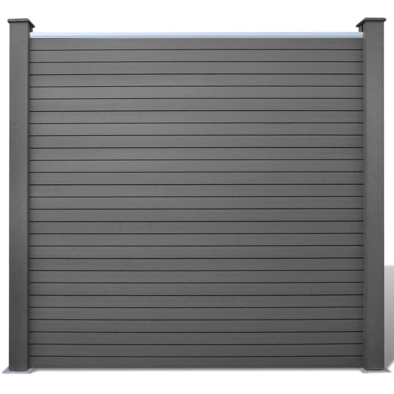 

vidaXL Panel de valla con 2 postes WPC gris 185x185 cm - Gris