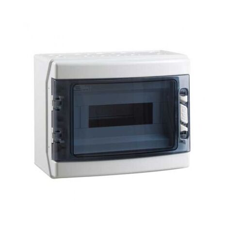 IDE – Coffret électrique nu étanche IP65 1 rangée 12 modules – Résistance chocs IK08 – Installation extérieure – Porte transparente polycarbonate